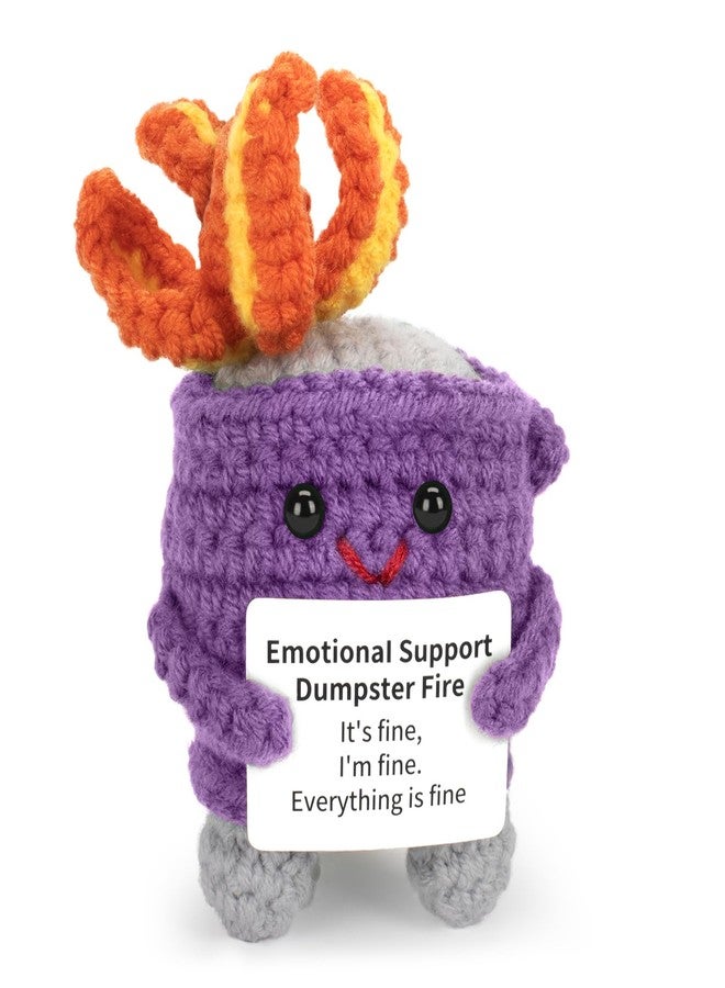 AGIFTMIND Appreciation Gifts for Her Emotional Dumpster Crochet Fire, Knitting Dumpster Doll, Funny Cheer Up Gag Gifts for Friends Birthday (Purple) - Image 1
